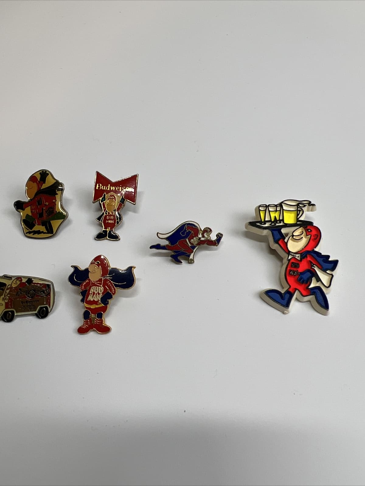 Vintage Lot Set of 10 Budweiser Bud Man Pins Beer Collectibles 2