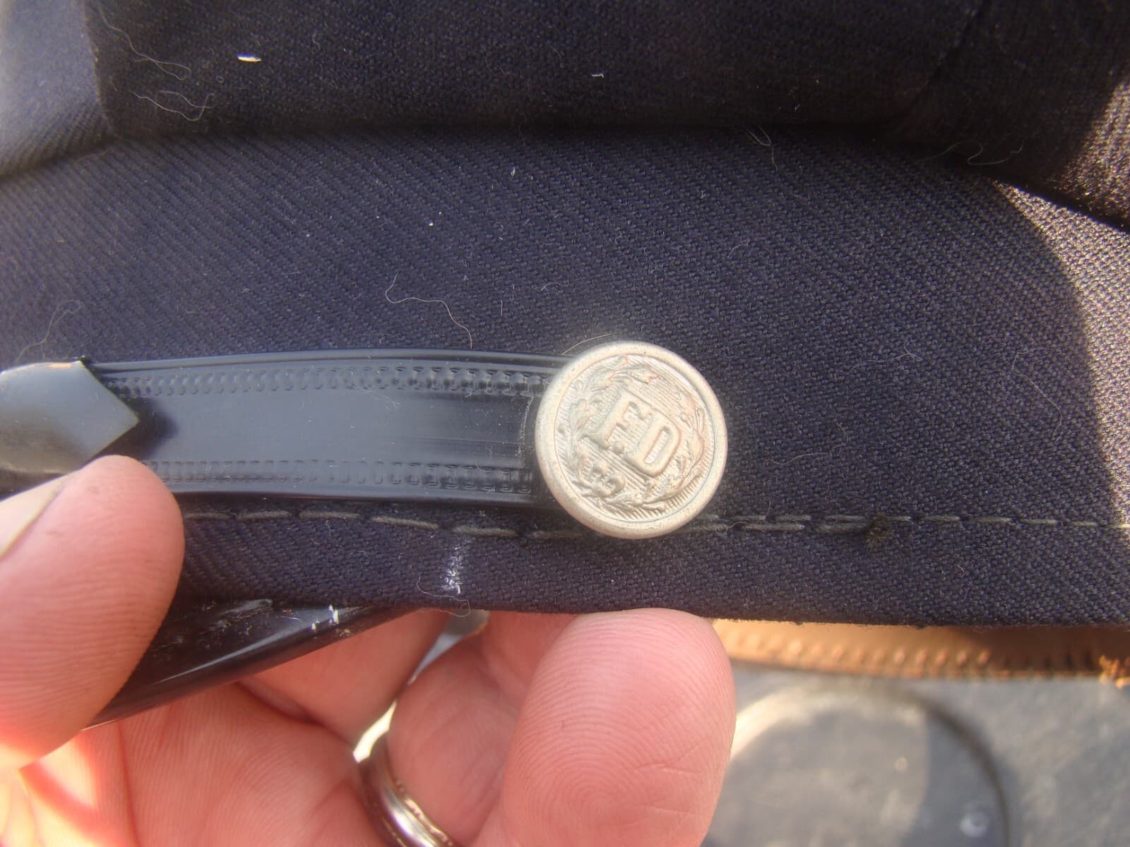 Vtg Fireman's Fire Department Dress Uniform Hat Cap Size 7 1/8 4