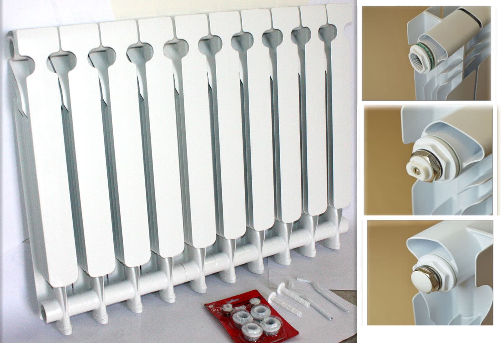 Bimetal Wall Mount 10 Panels Aluminum Water Radiator Heater Boiler Heating 2