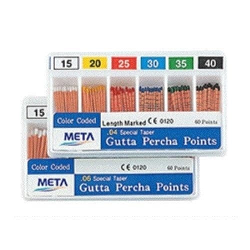 META GUTTA PERCHA POINTS .04 SPECIAL TAPER #15-45 COLOR CODED  60/BOX DENTAL