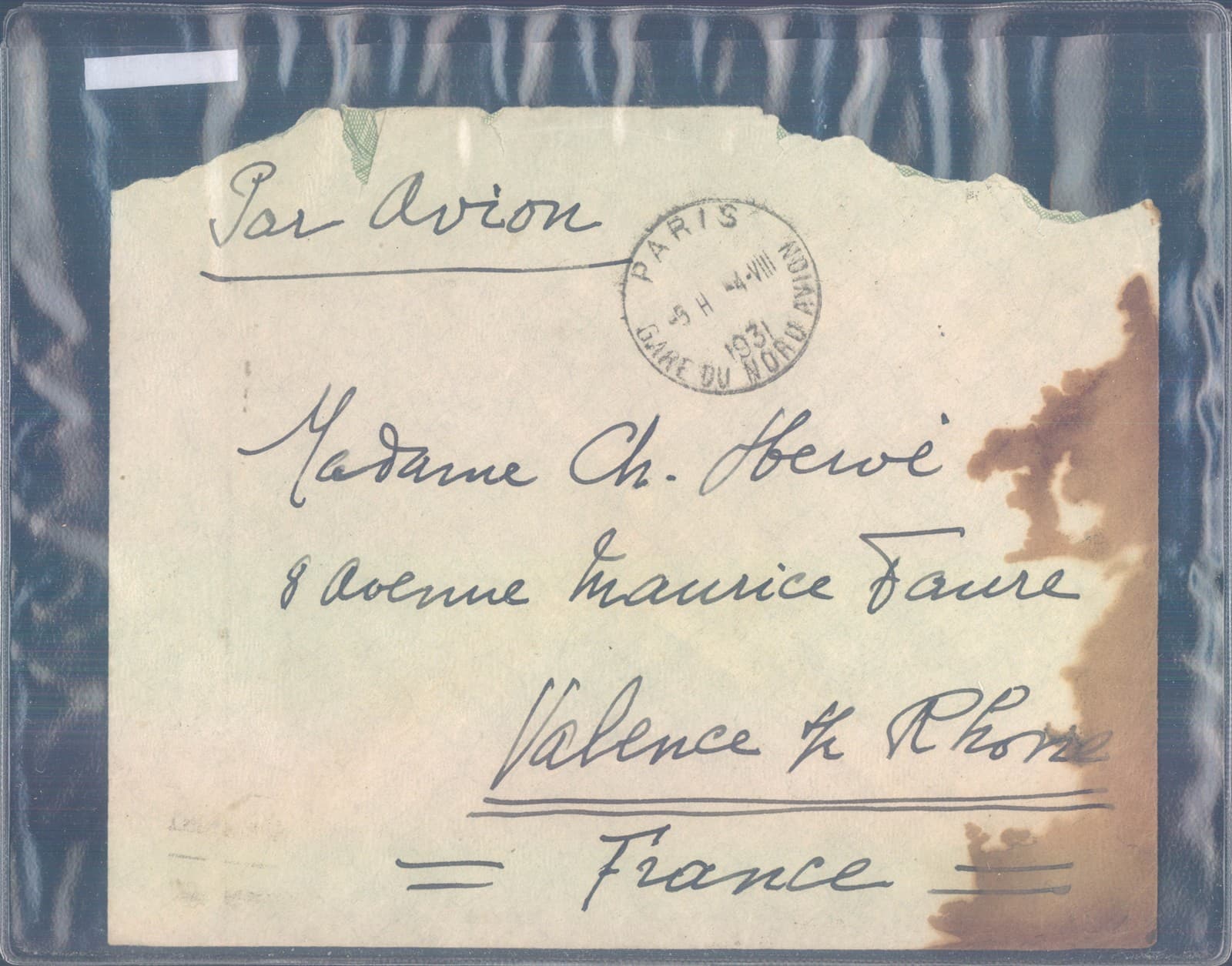 MIDDLE EAST nice cover to France 1931 - see cancell.