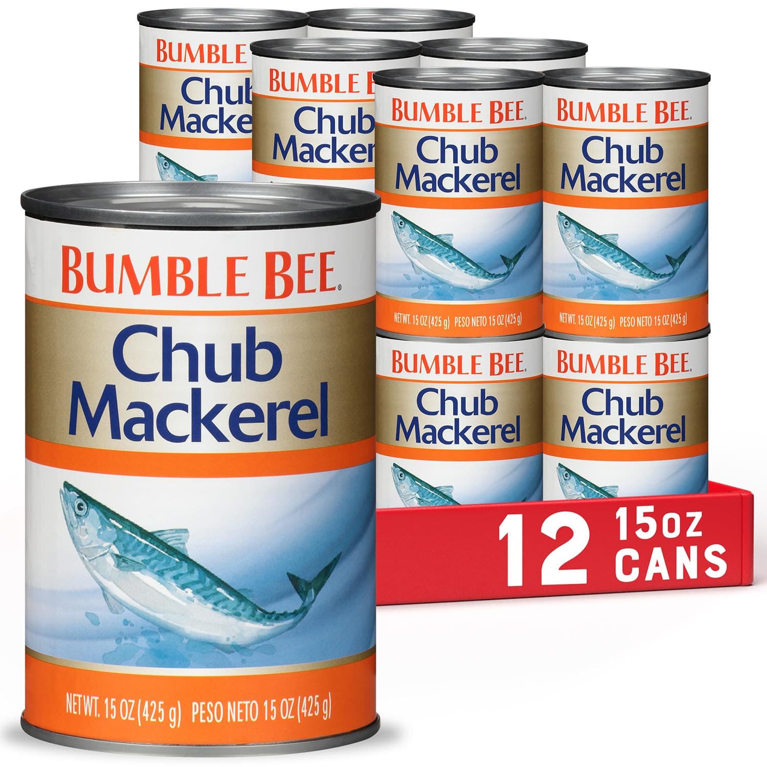 Bumble Bee Chub Mackerel Canned Fish 15Oz Pack Of 12 High Protein Tuna Swap