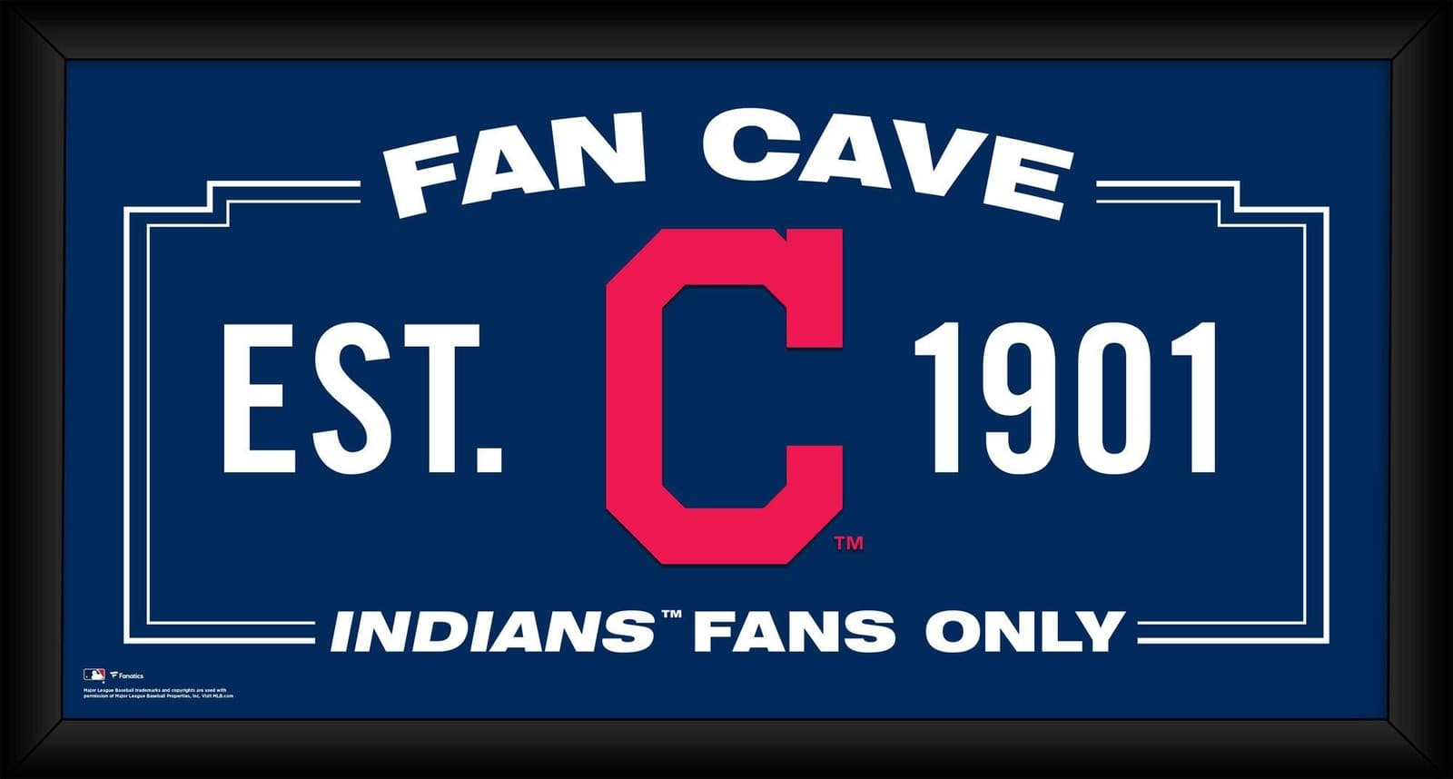 Cleveland Indians Framed 10" x 20" Fan Cave Collage