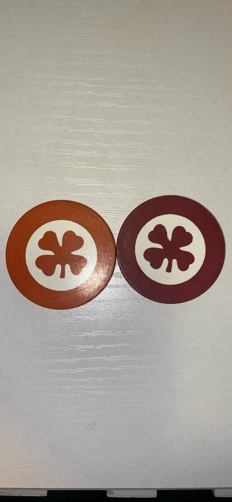 1905 Inlaid Shamrock Poker Chips.  Set Of 100.  Mint Condition. 4