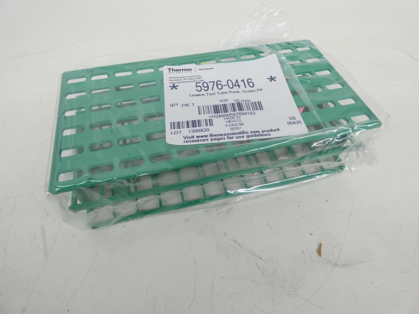 Case of 8 Thermo Scientific 5976-0416 Nalgene Unwire PP Test Tube Rack, 16mm  5