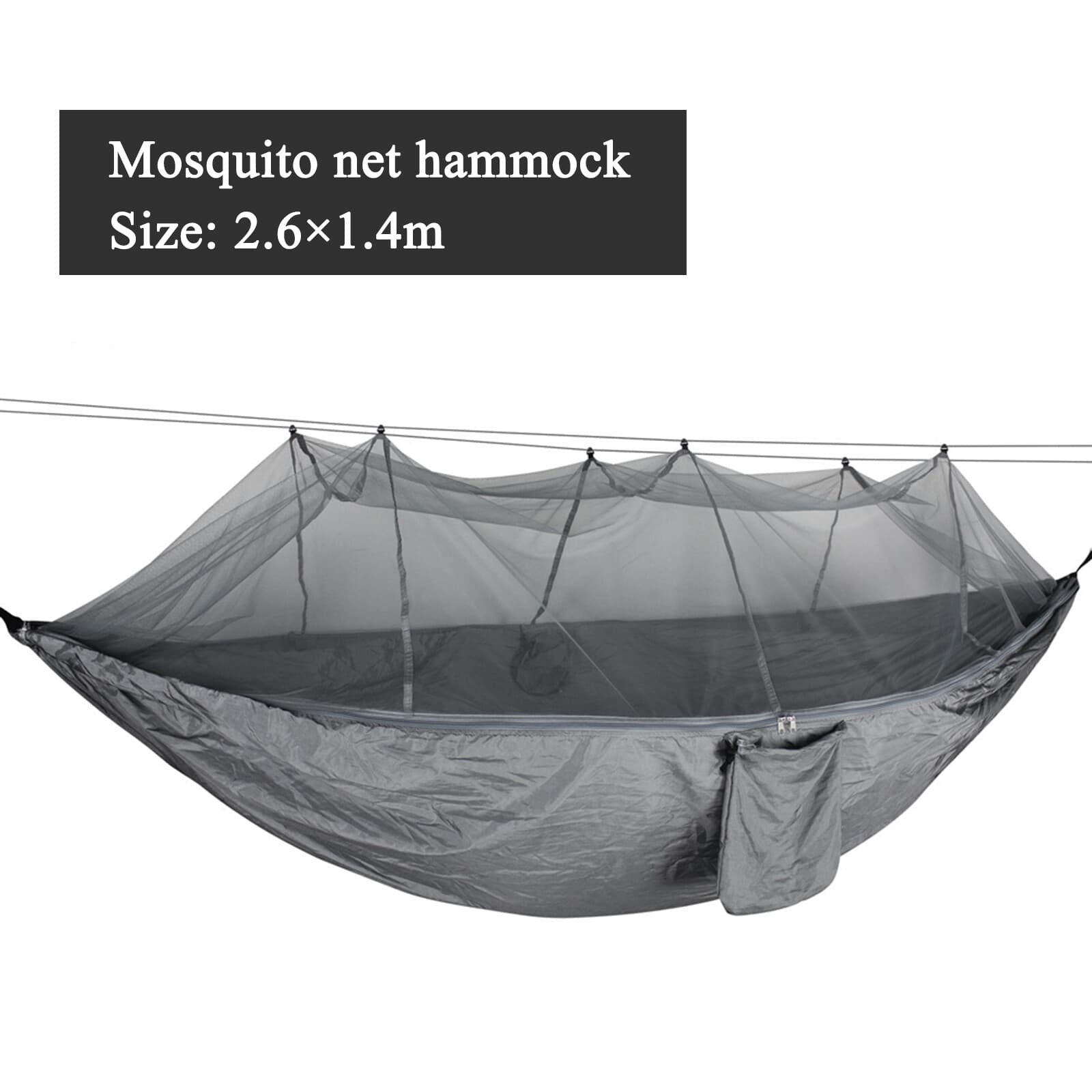 2 Person Double Camping Hammock Chair Bed w/ Mosquito Net Outdoor Swing Sleeping 5