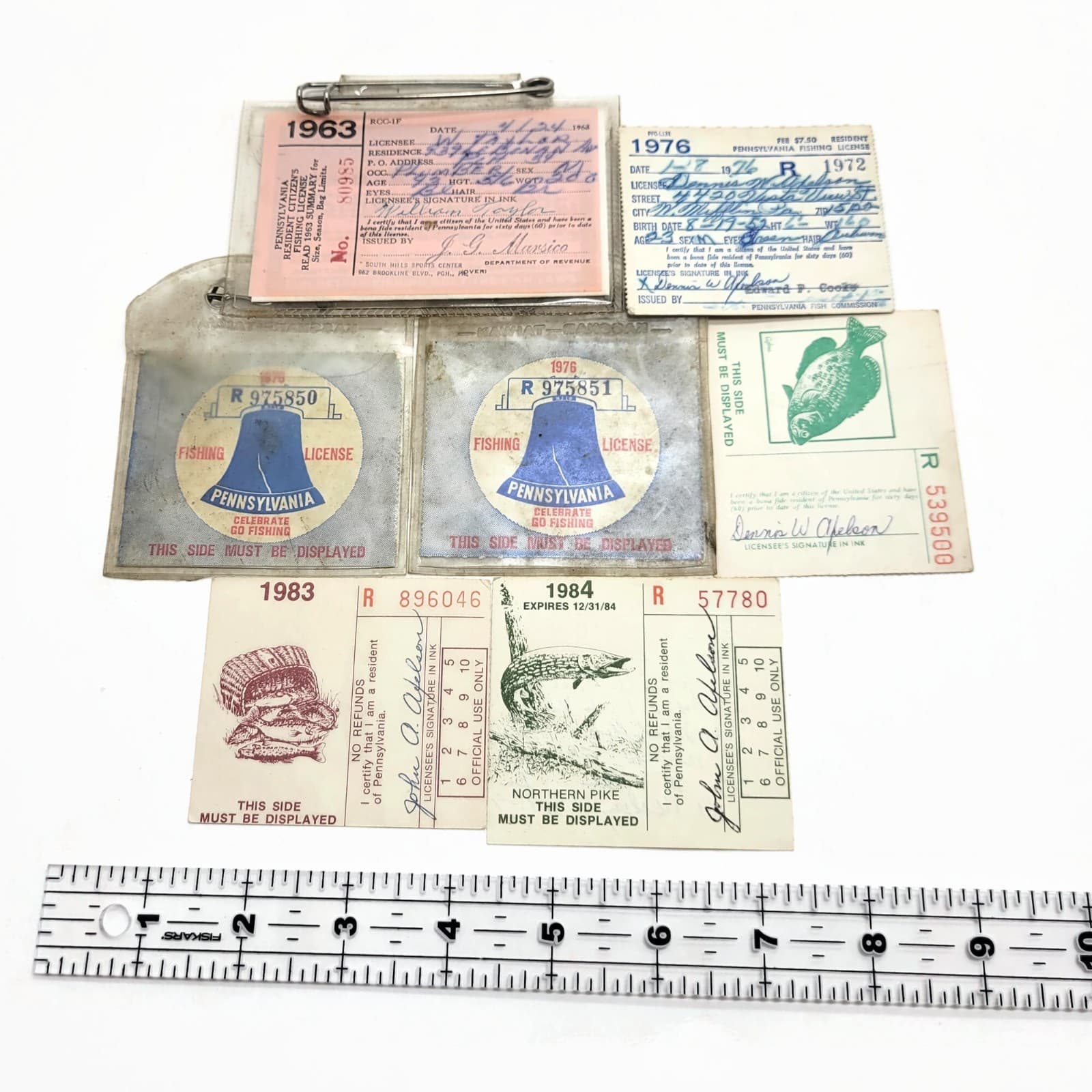 Vintage Pennsylvania PA Resident Citizen Fishing License Lot • 1960's - 1980's 4