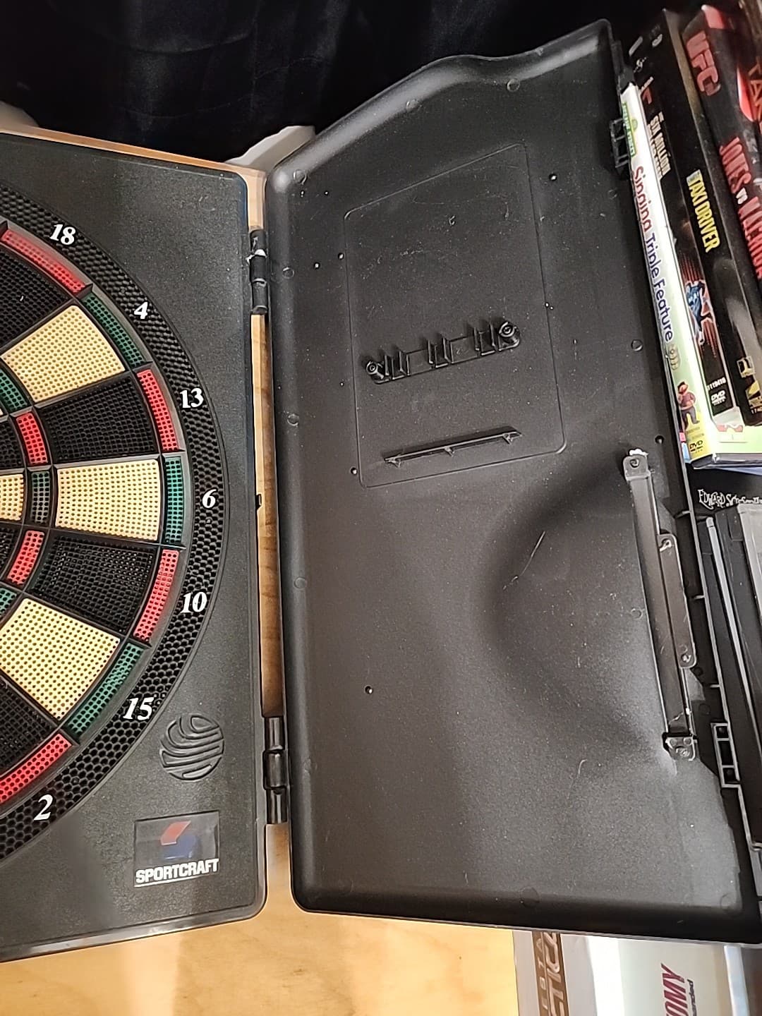 Sportcraft Indoor Electronic Soft Tip Dart Board/Cabinet With Darts 4