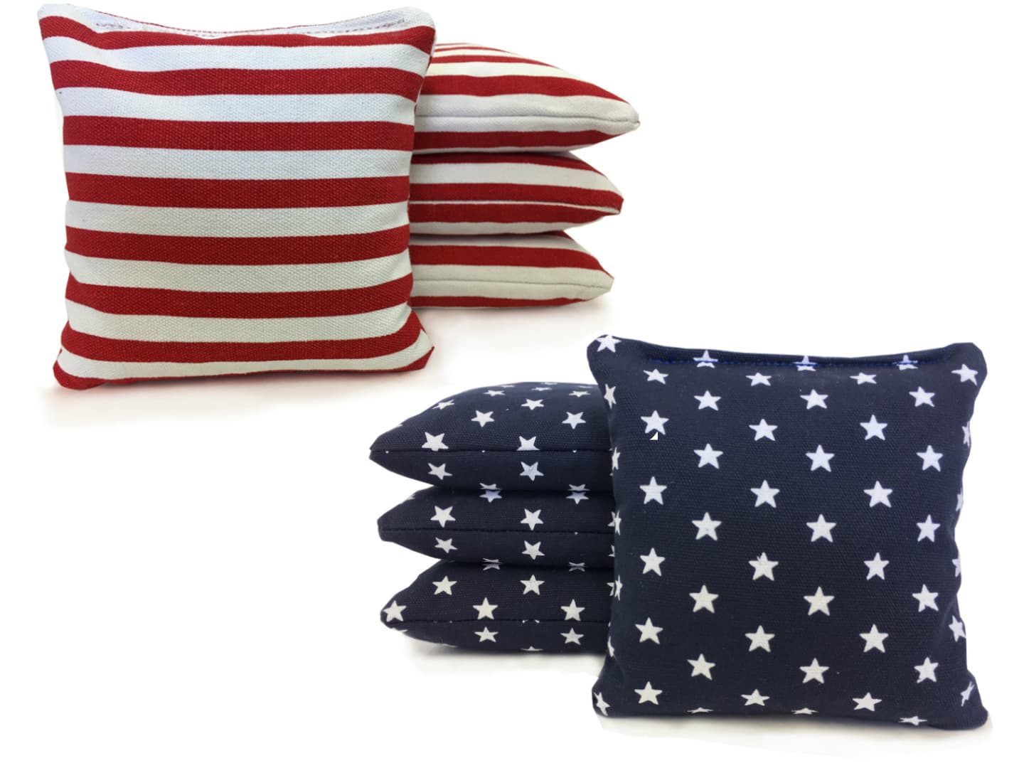 Stars and Stripes Cornhole Bags! Set of 8 - American flag Bags! 1 YEAR WARRANTY!