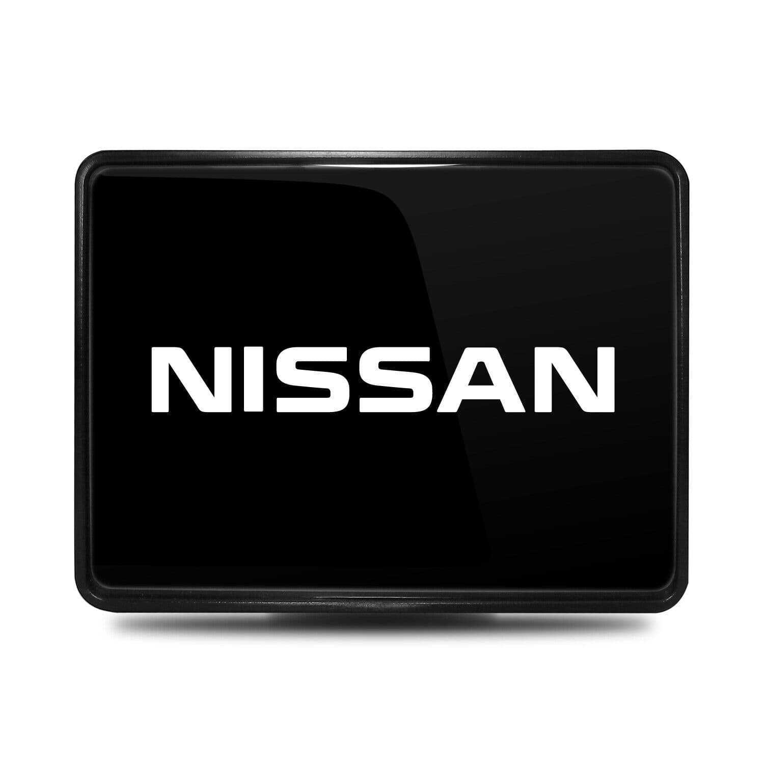 Nissan UV Graphic Black Metal Face-Plate on ABS Plastic 2 inch Tow Hitch Cover 2