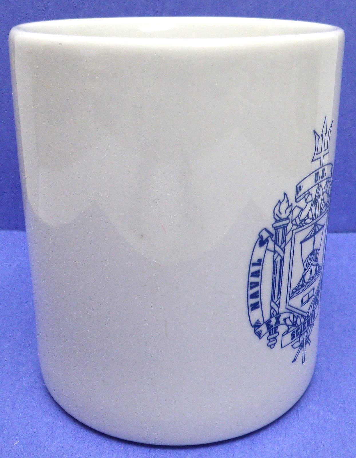 U.S. NAVAL ACADEMY Coffee Mug, Ex Tridens Scientia with BLUE LOGO. Facilitator. 4