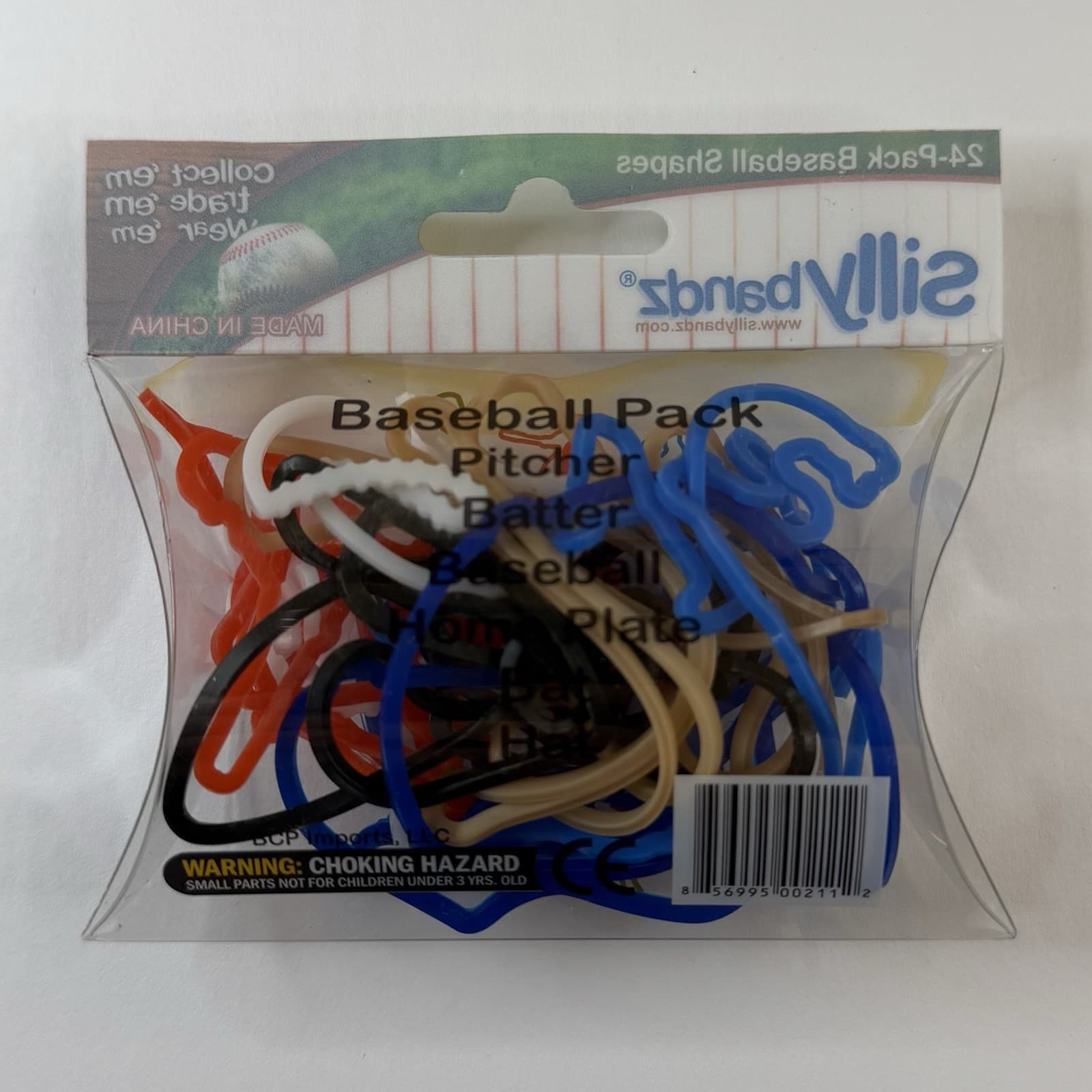 Sillybandz Baseball 24 Pack Shaped Silicone Bracelets NEW 2