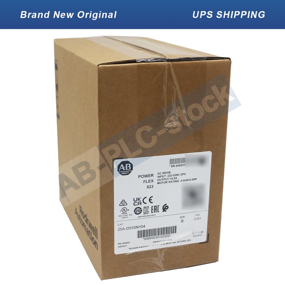 New Sealed Allen-Bradley 25A-D010N104 PowerFlex 523 4kW 5Hp AC Drive 3 Phase 2