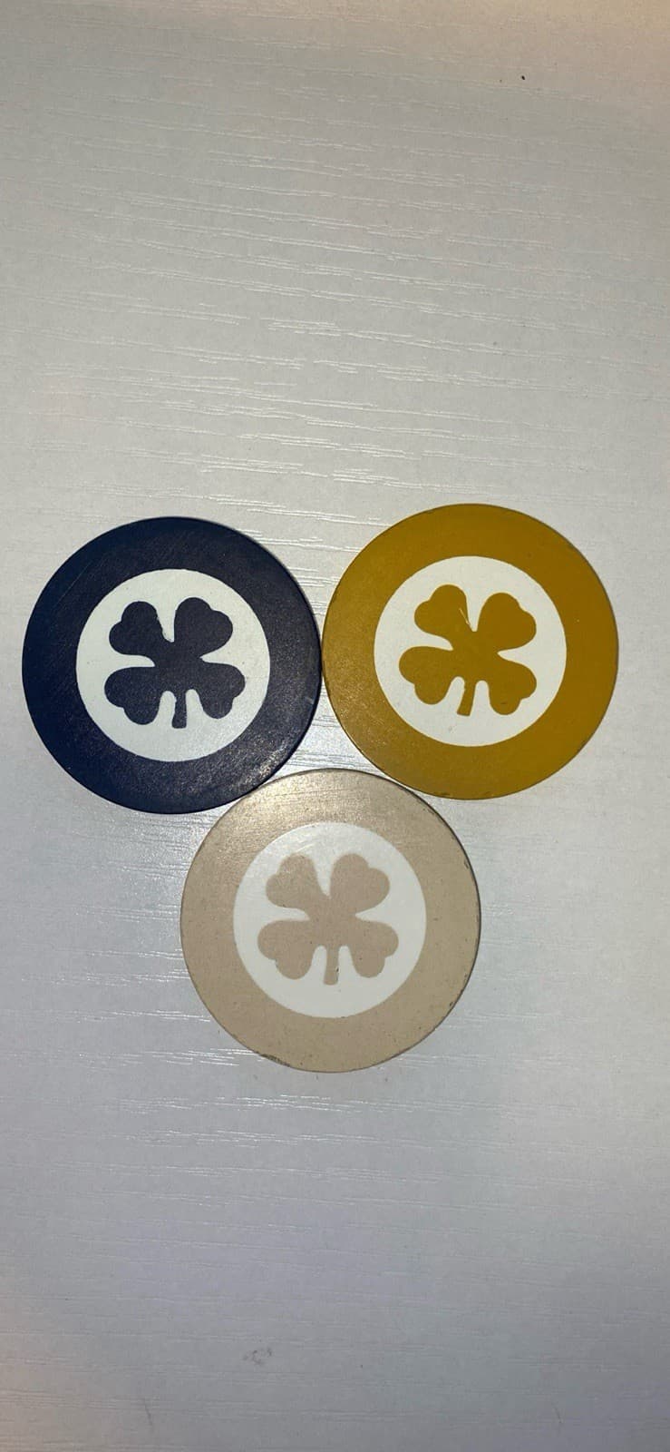 1905 Inlaid Shamrock Poker Chips.  Set Of 100.  Mint Condition. 3