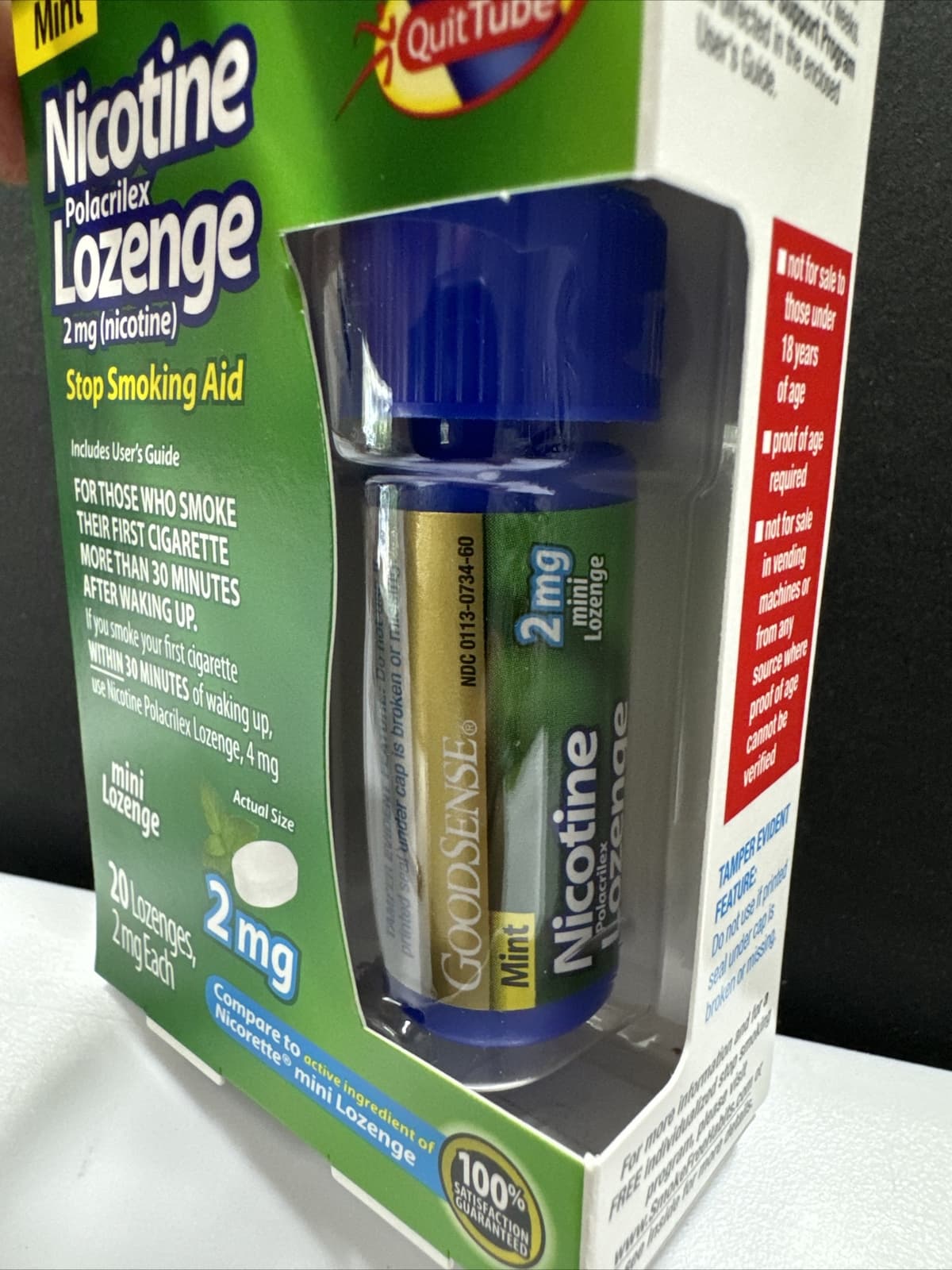 GoodSense Mini Nicotine Lozenge•2 mg•Mint•20 Pieces•(1 Tube 20ct) Exp 11/24 2
