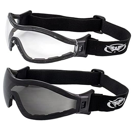 Z-33 Foam Padded Anti-Fog Motorcycle ATV Riding Paintball Clear and Smoke