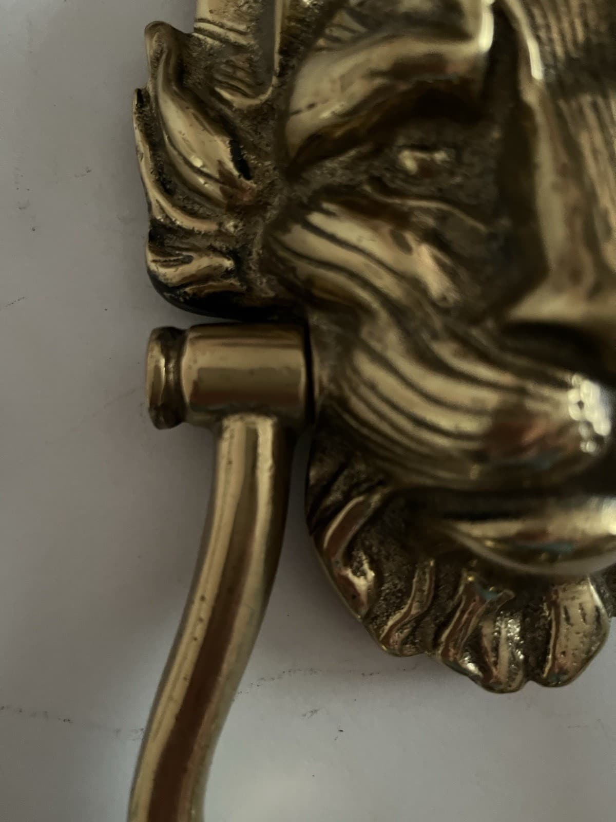 LARGE 9" ANTIQUE c.1925 LION HEAD ARCHITECTURAL SALVAGE DOORKNOCKER 4