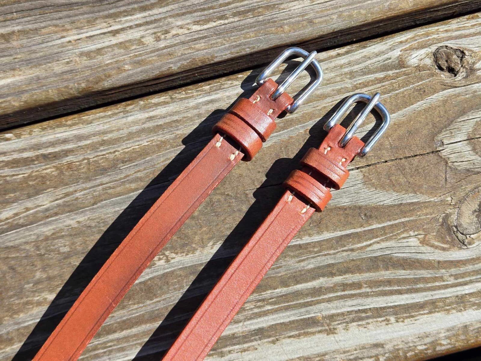 Devoucoux Brown Leather English Hunter Bridle Cheekpieces - Size MEDIUM - NWOT! 2