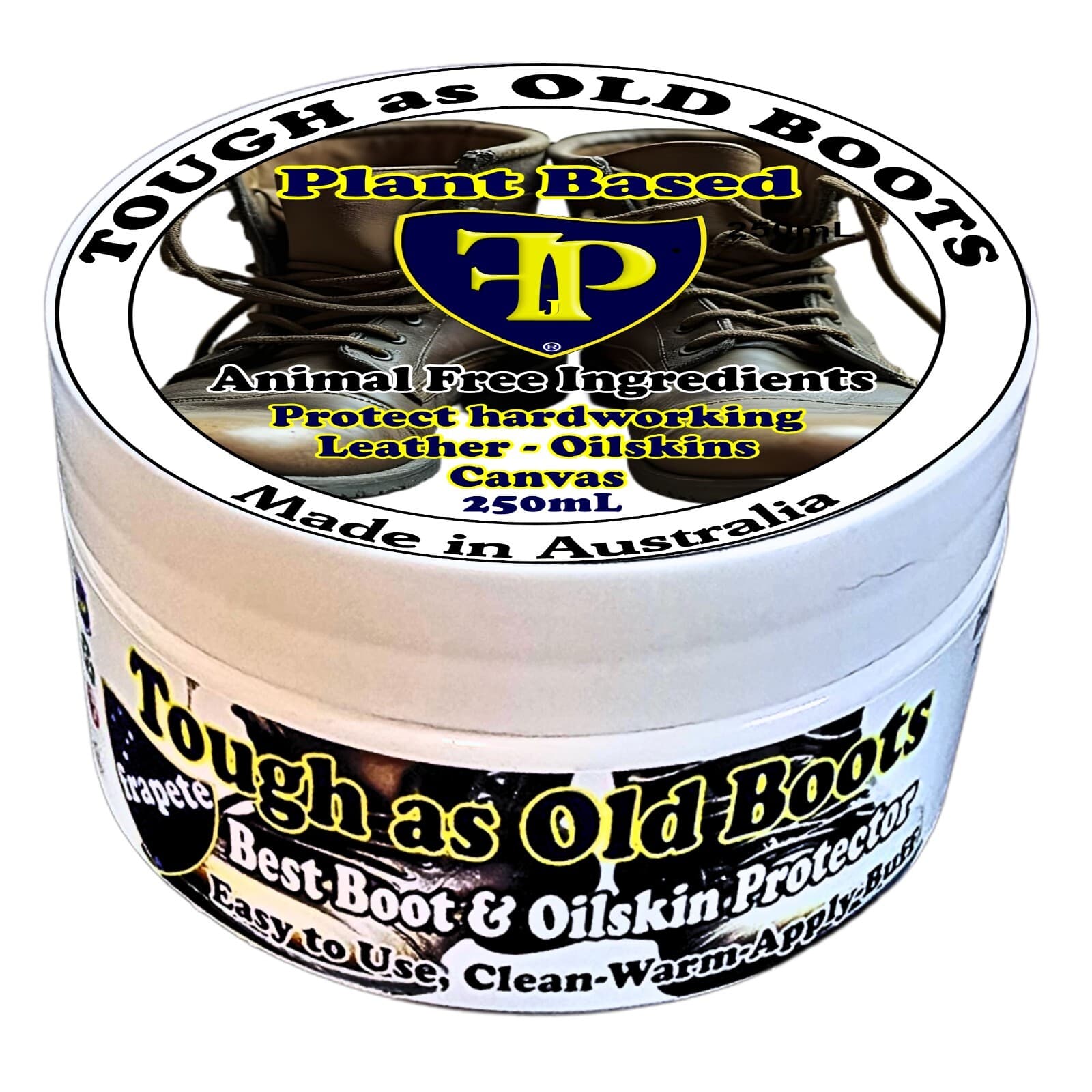 frapete TOB Leather Boot Polish Conditioner 250mL Neutral Oilskin Canvas Wax