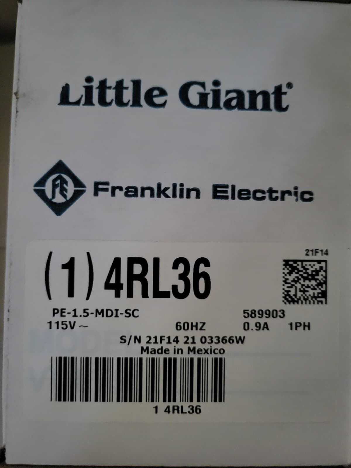 Little Giant PE-1.5-MDI-SC Magnetic Drive Transfer Pump for Semi-Corrosive Chems 4