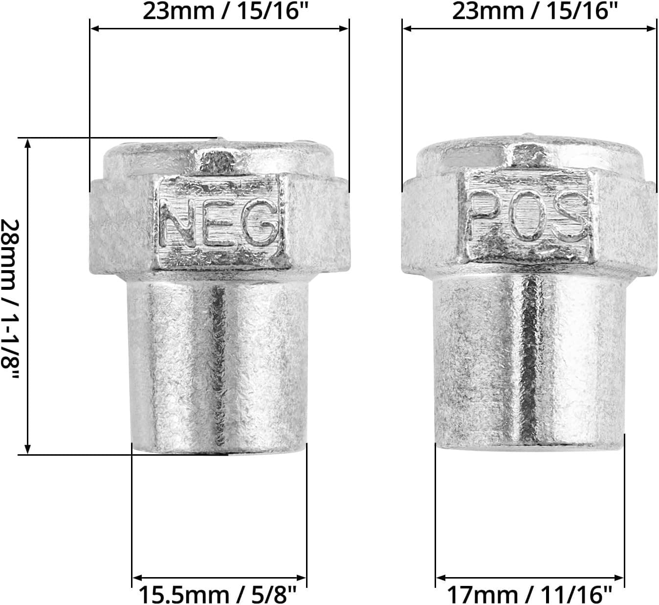Car Positive Negative Battery Post Terminal, 4 Pair Zinc Alloy Battery Adapter, 6