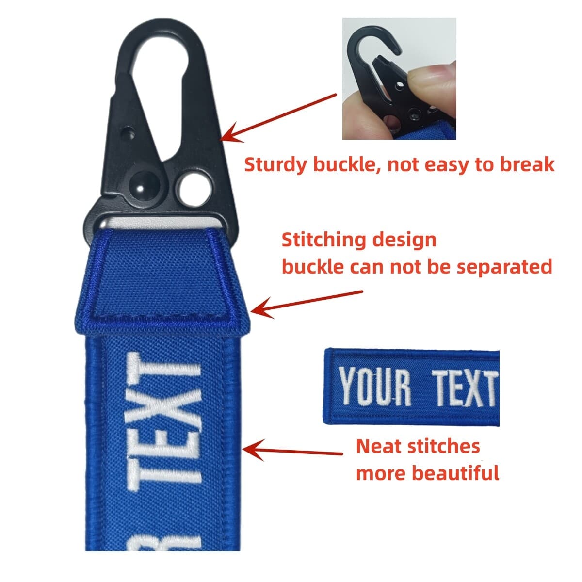 Customized Double Sided Keychains Keyrings Embroidered Bike Car Key Tag Outboard 4