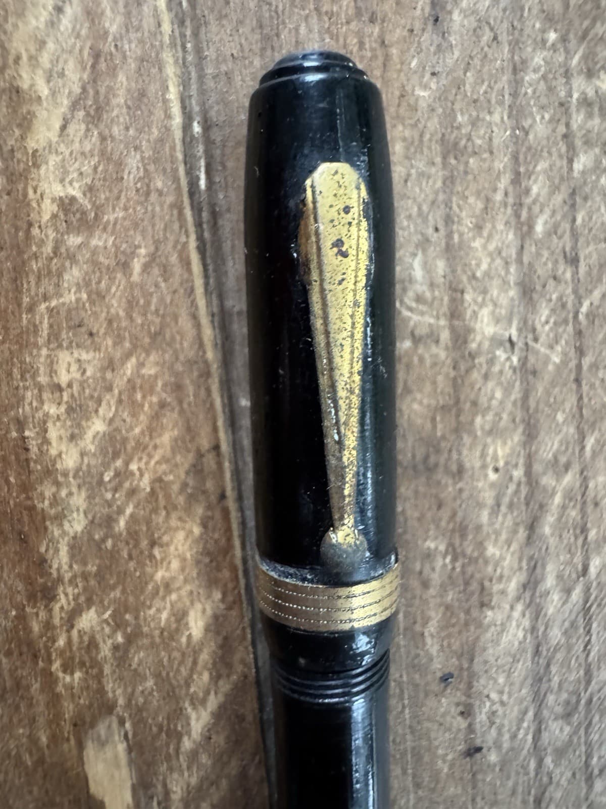 Vintage Eversharp Fountain Pen 14K Gold Plated Nib Black 1940s Junior 4.5” 2