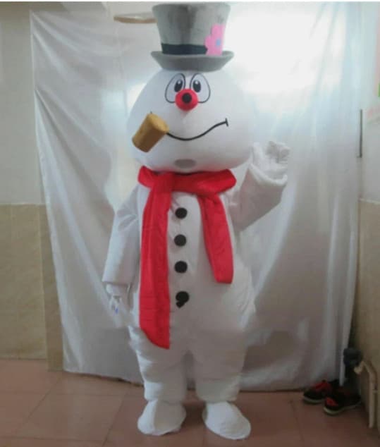 Christmas Frosty The Snowman Mascot Costume Parade Character Fancy Cosplay Dress