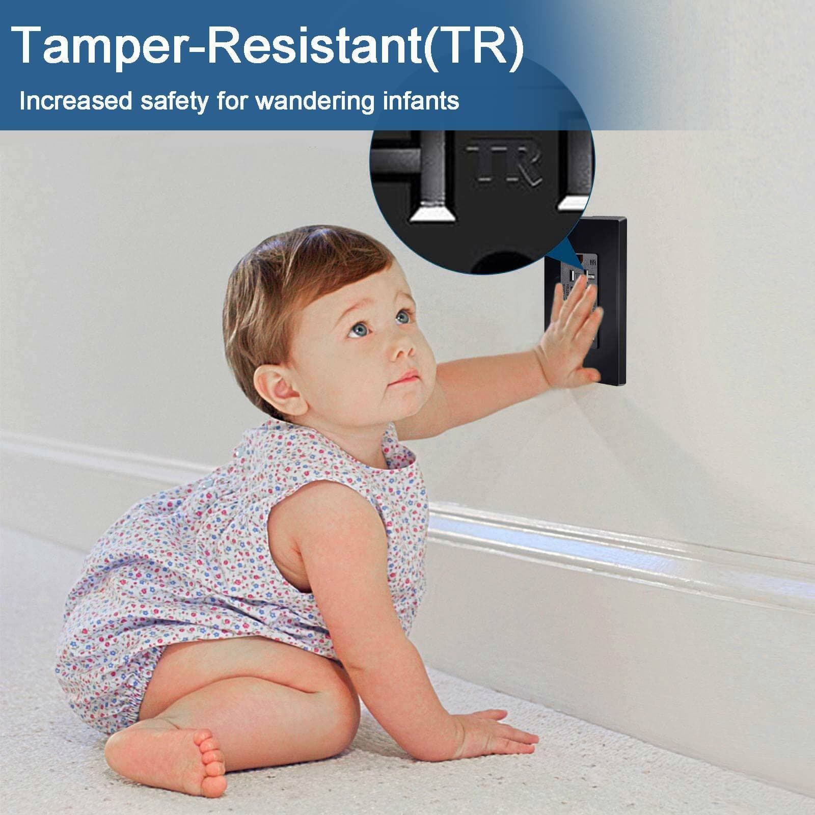 20A/125V Tamper Resistant GFCI Outlets Decor GFI Receptacles LED Indicator Black 5