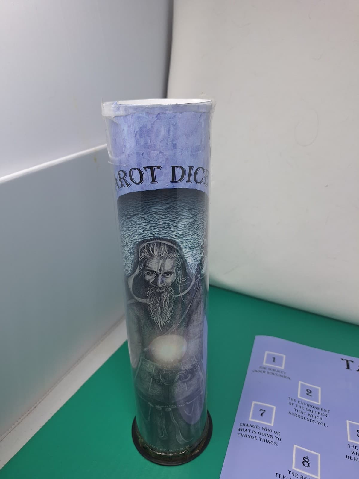 Tarot Dice Set w/Mat, Dice, Instruction Booklet, Original Tube Tarotocy Inc 2