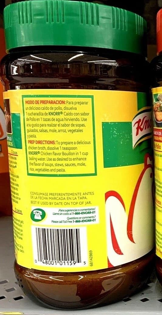 KNORR CHICKEN BOUILLON GRANULATED TUB 32OZ Caldo Con Sabor De Pollo Jumbo Jar