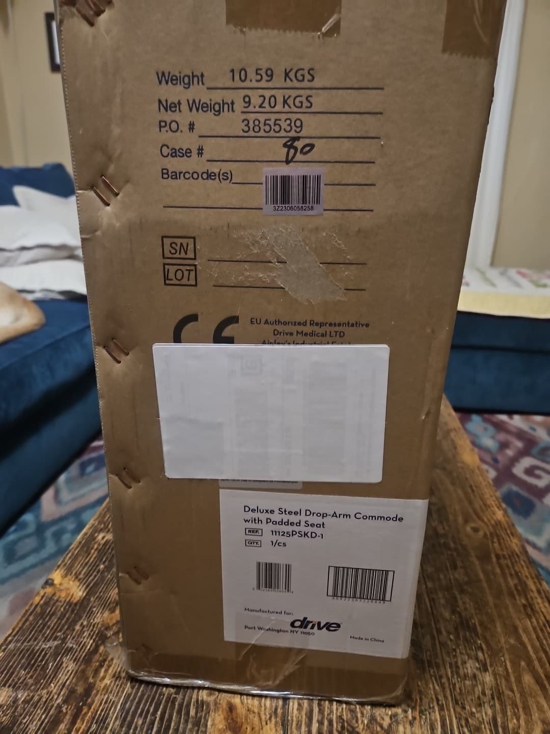 NEW! Drive 11125PSKD-1 Deluxe Steel Drop Arm Bedside Commode Toilet Padded Arms 5