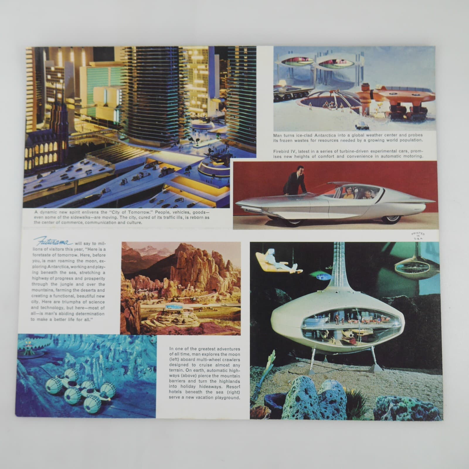 1965 NY World Fair General Motors Futurama Unused Postcard Mailer Brochure 1964 2