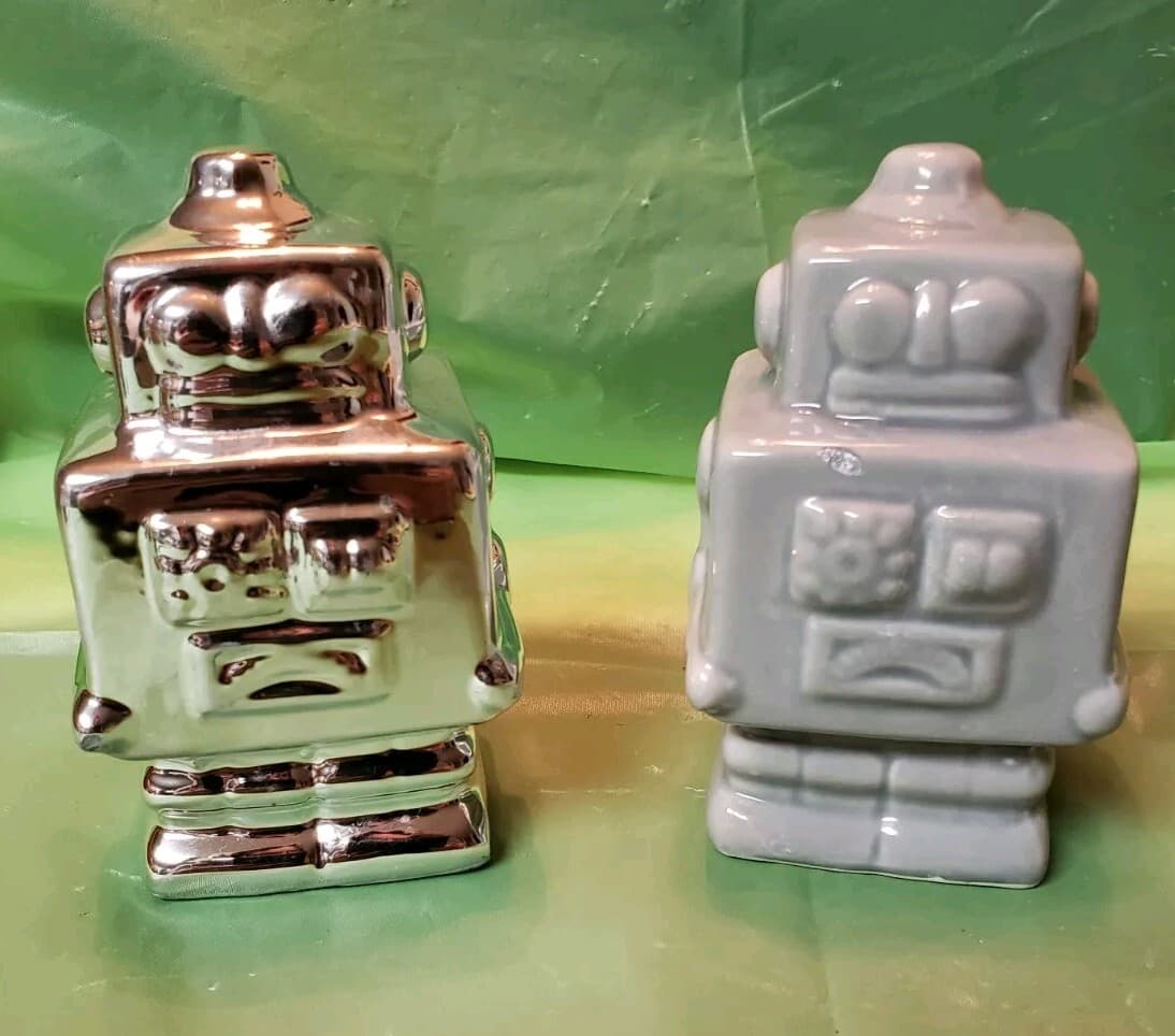 Pair Of Ceramic Robots