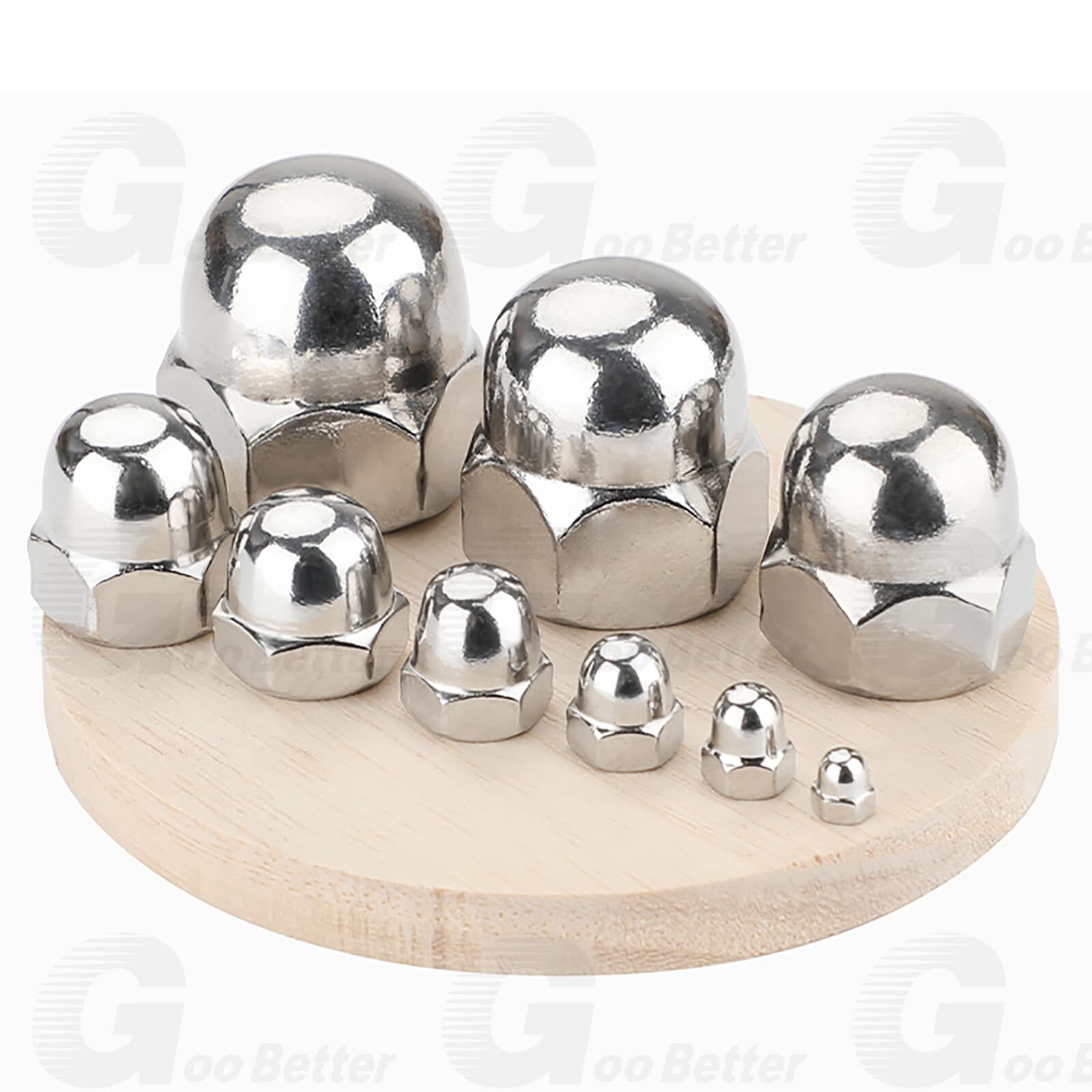 120Pcs UNC Hex Acorn Cap Nuts Assortment Kit #6 #8 #10 - 1/2" A2 Stainless Steel 4