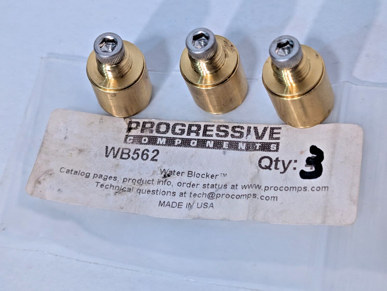 Lot of 6: Progressive Components Water Blocker WB562 9/16", Reusable, Threadless 3