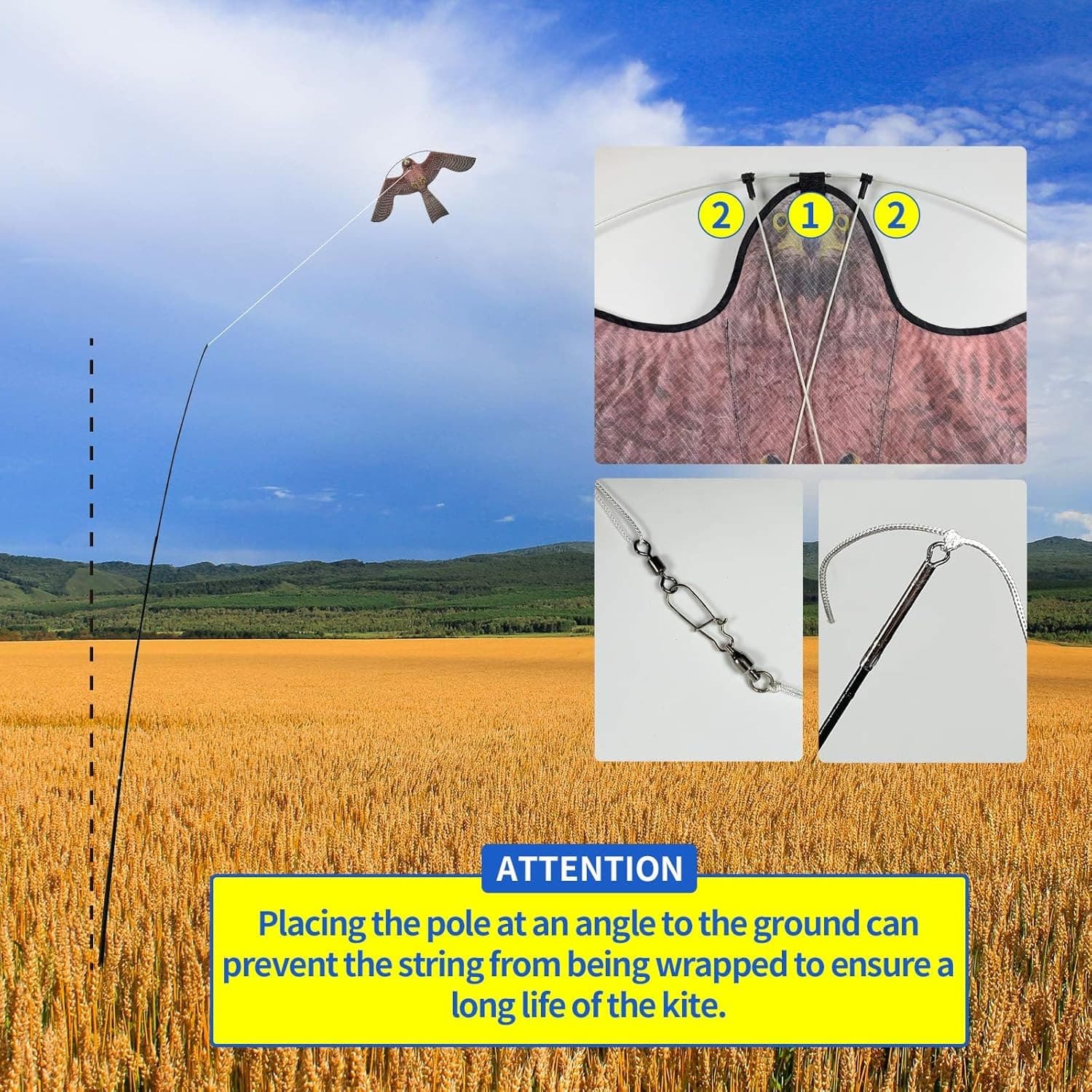 Bird Scarer Flying Kite Crops Farm Flying Bird Hawk Flying Kite 5