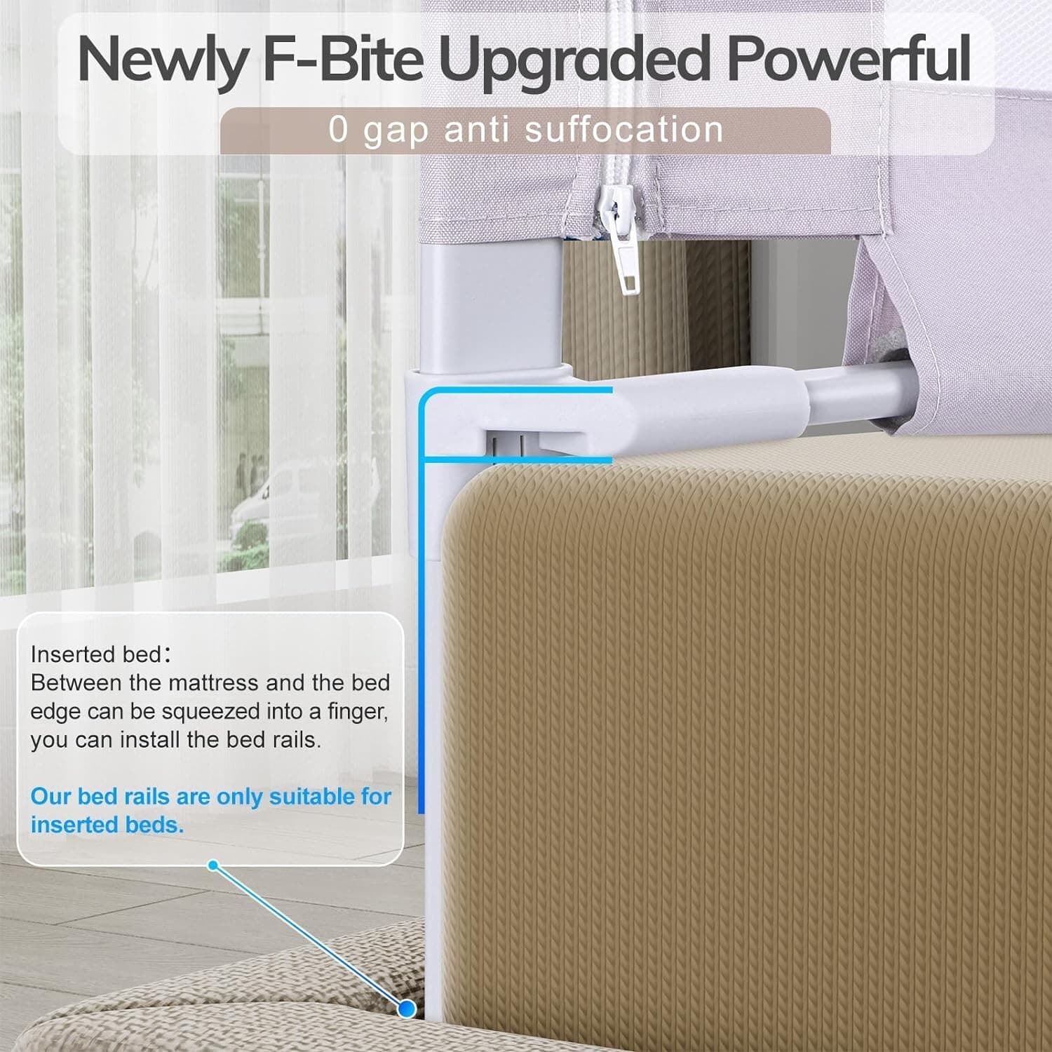 Toddler Bed Rails w/ Double Child Lock Height Adjustable, Full 3 Pack, 54x75x75” 5