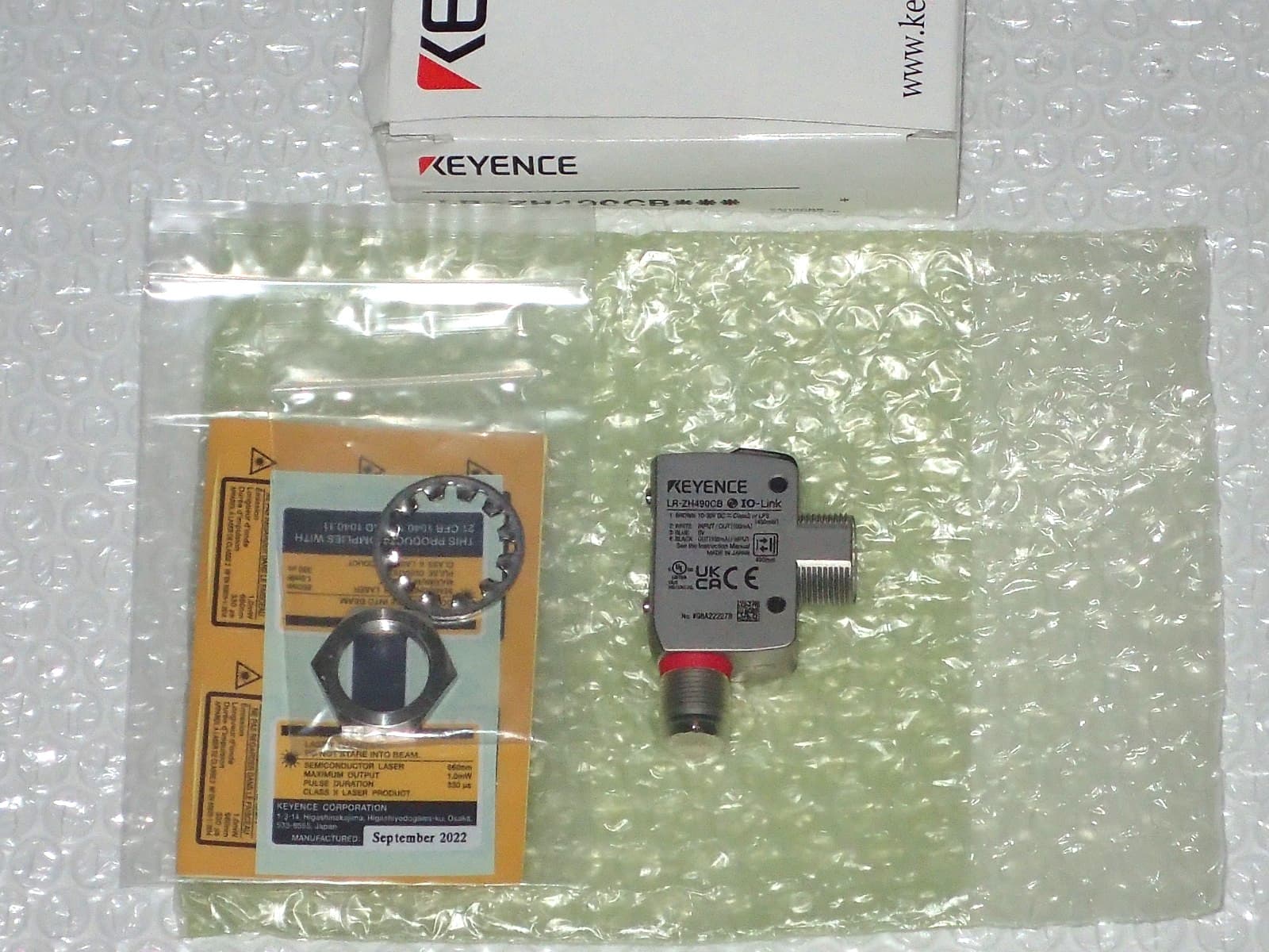 New In Box KEYENCE LR-ZH490CB Laser Sensor , Made in Japan. Mfd 2022 4