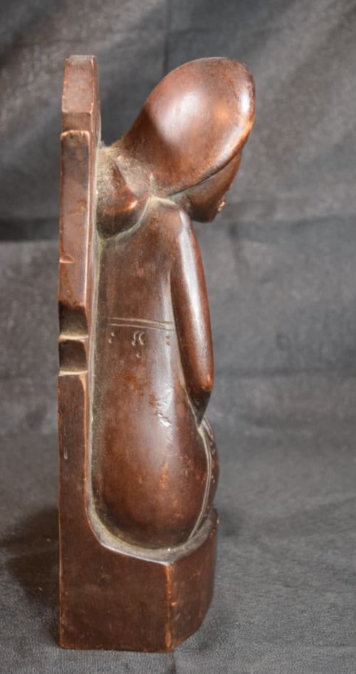 Pita Maha Art Deco Period Woman Balinese Wood Sculpture Hand Carved 5
