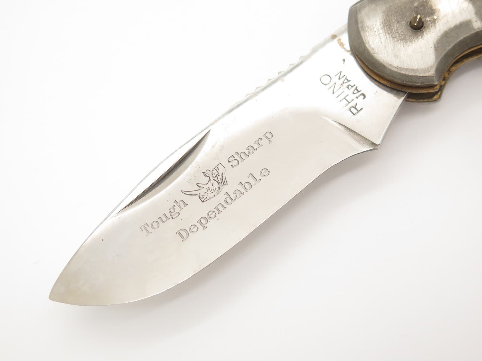 Vtg '70s Rhino Magnum Imai Seki Japan Folding Hunter Lockback Knife Unfinished#1 3