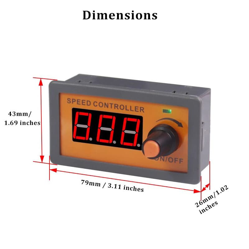 PWM DC 5-30V 5A Brushless Motor Fan Speed Controller Switch Digital Display 4