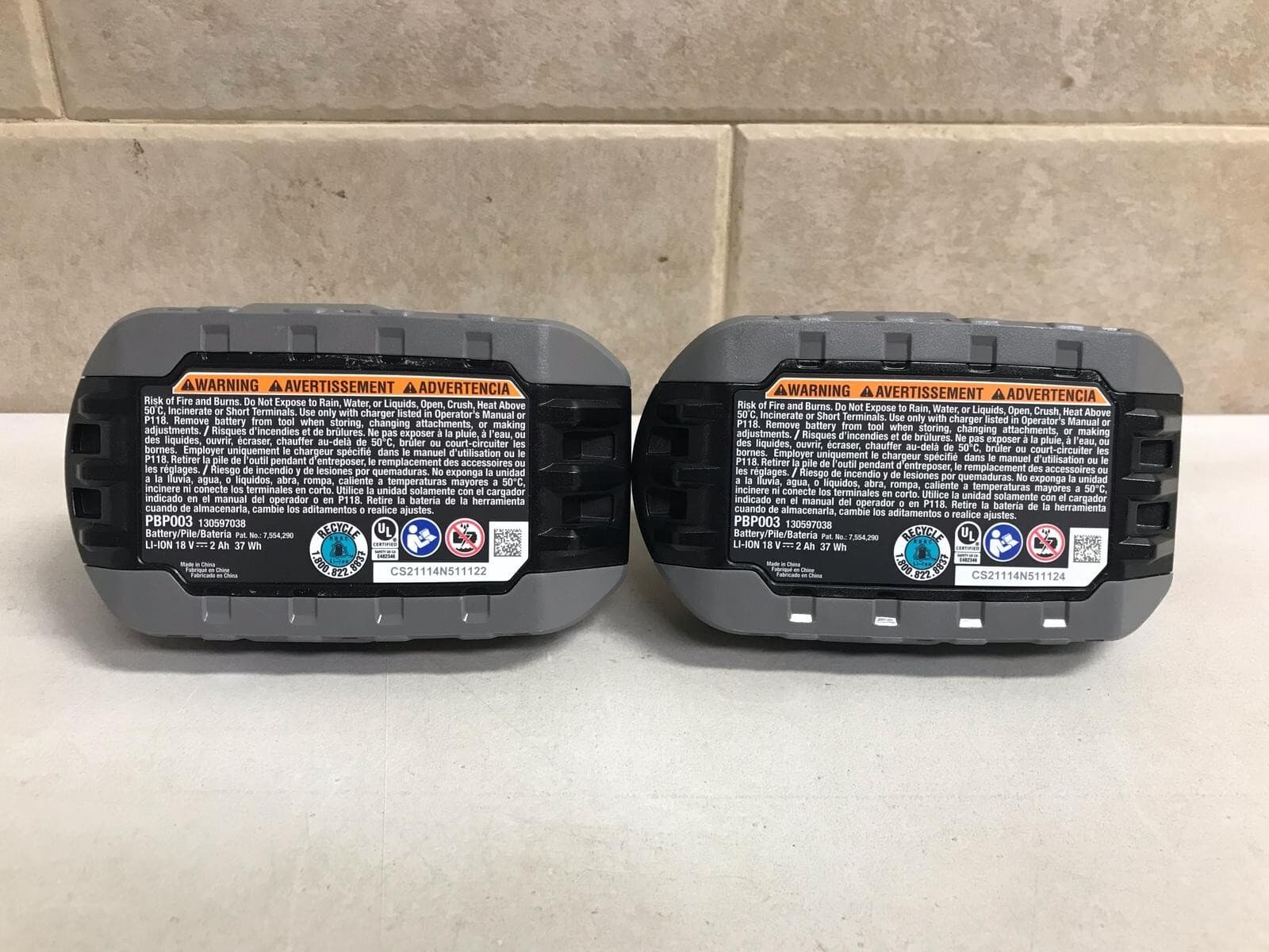 2x Ryobi ONE+ HP 18V High Performance Lithium-Ion 2.0 Ah Battery PBP003 Geniune 3