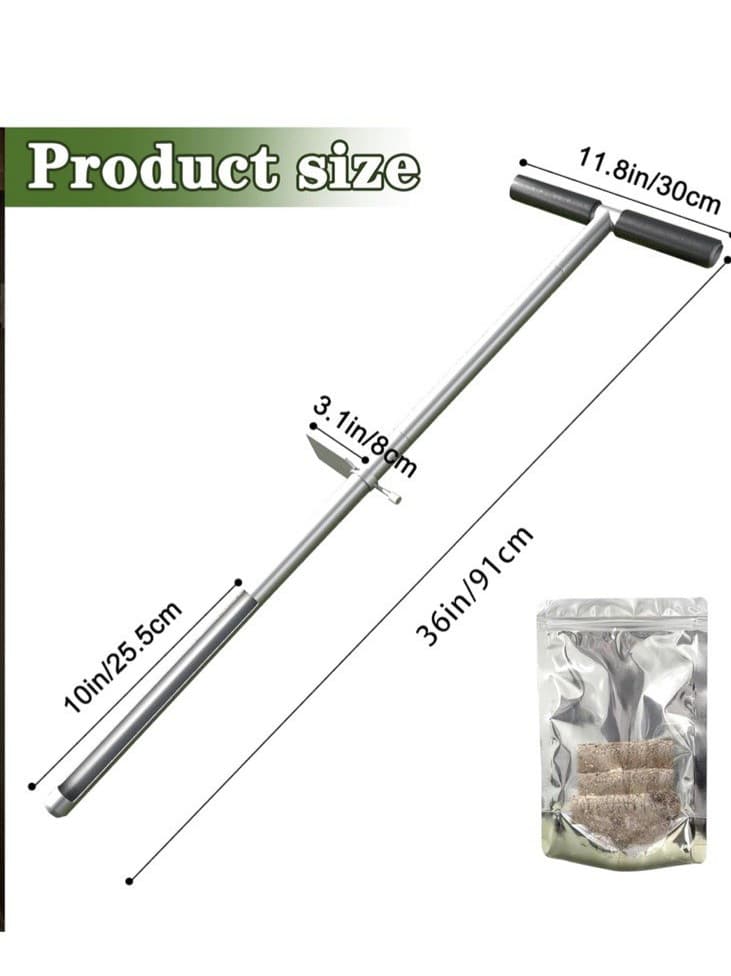 36” Soil Sample Probe Stainless Steel T-Handle Soil Sample Test Kit 3