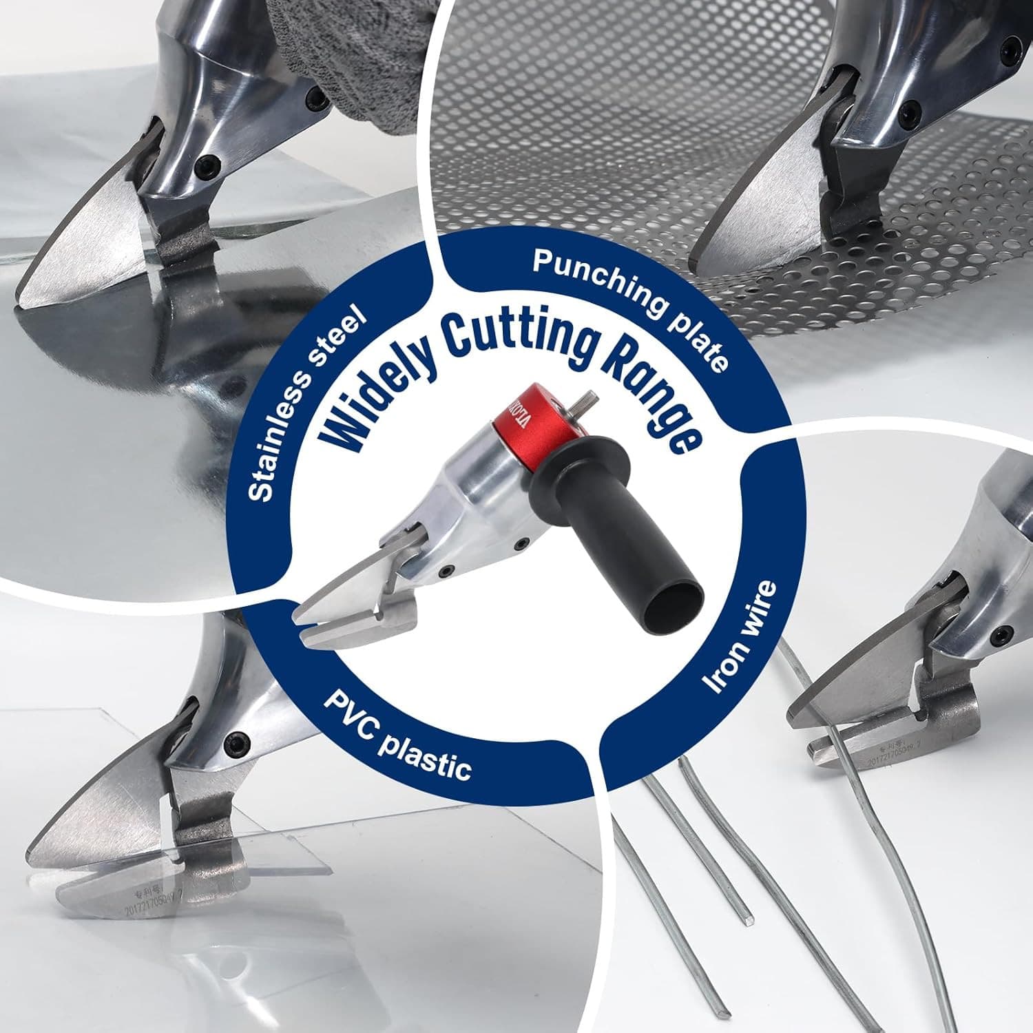 Metal Shears Drill Attachment,Sheet Metal Cutter with 360 Degree Pivoting Handle 6