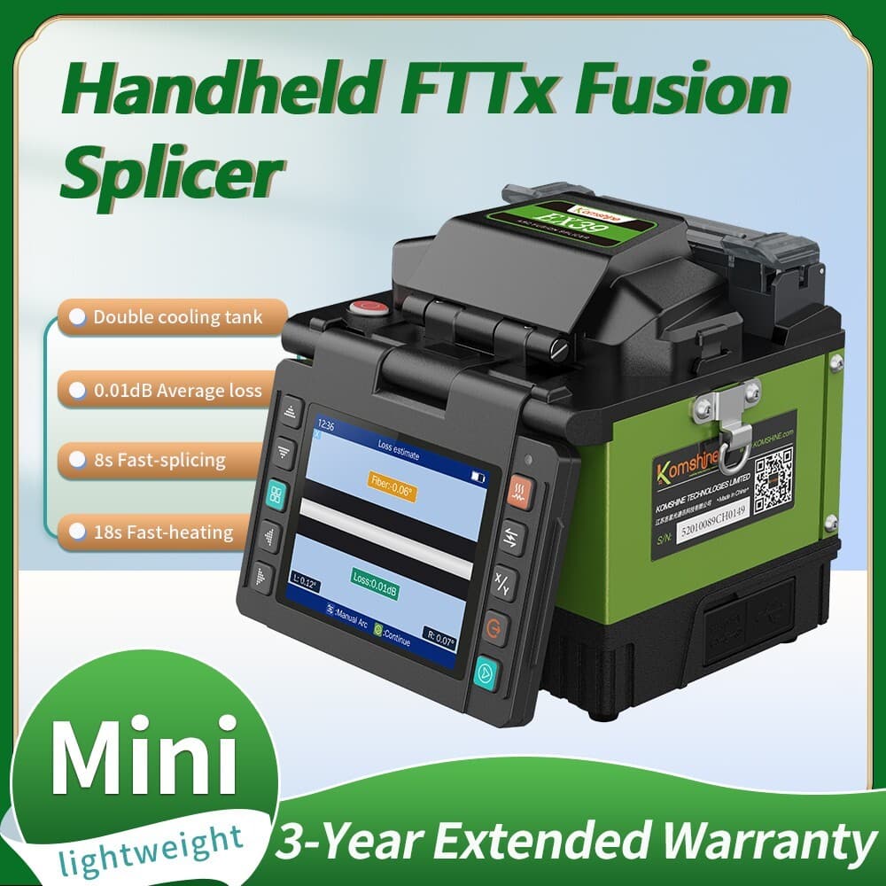 Fttx Mini Fiber Optic Fusion Splicer Komshine EX39 with One Pair of Electrode
