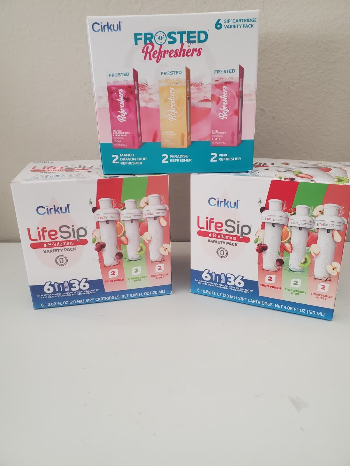 Lot of 3 Variety Packs Cirkul Cartridges, 18 Total