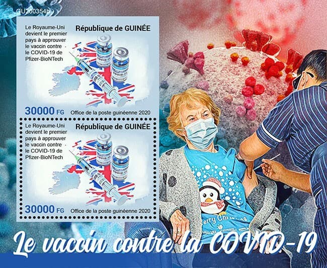 Guinea Medical Stamps 2020 MNH Fight Against Corona Vaccines Health 2v SS + IMPF