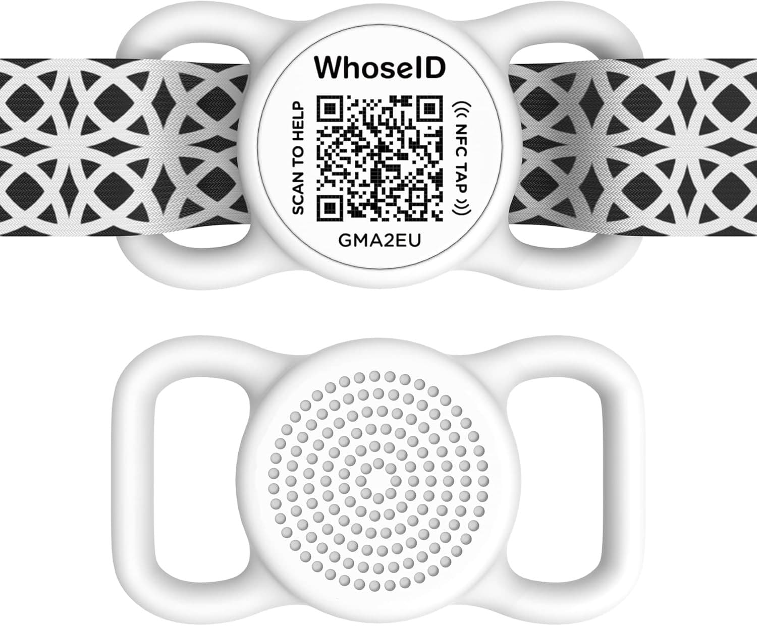 QR Code & NFC Pet ID Tag – Silent Silicone GPS-Linked Dog & Cat Collar Tag