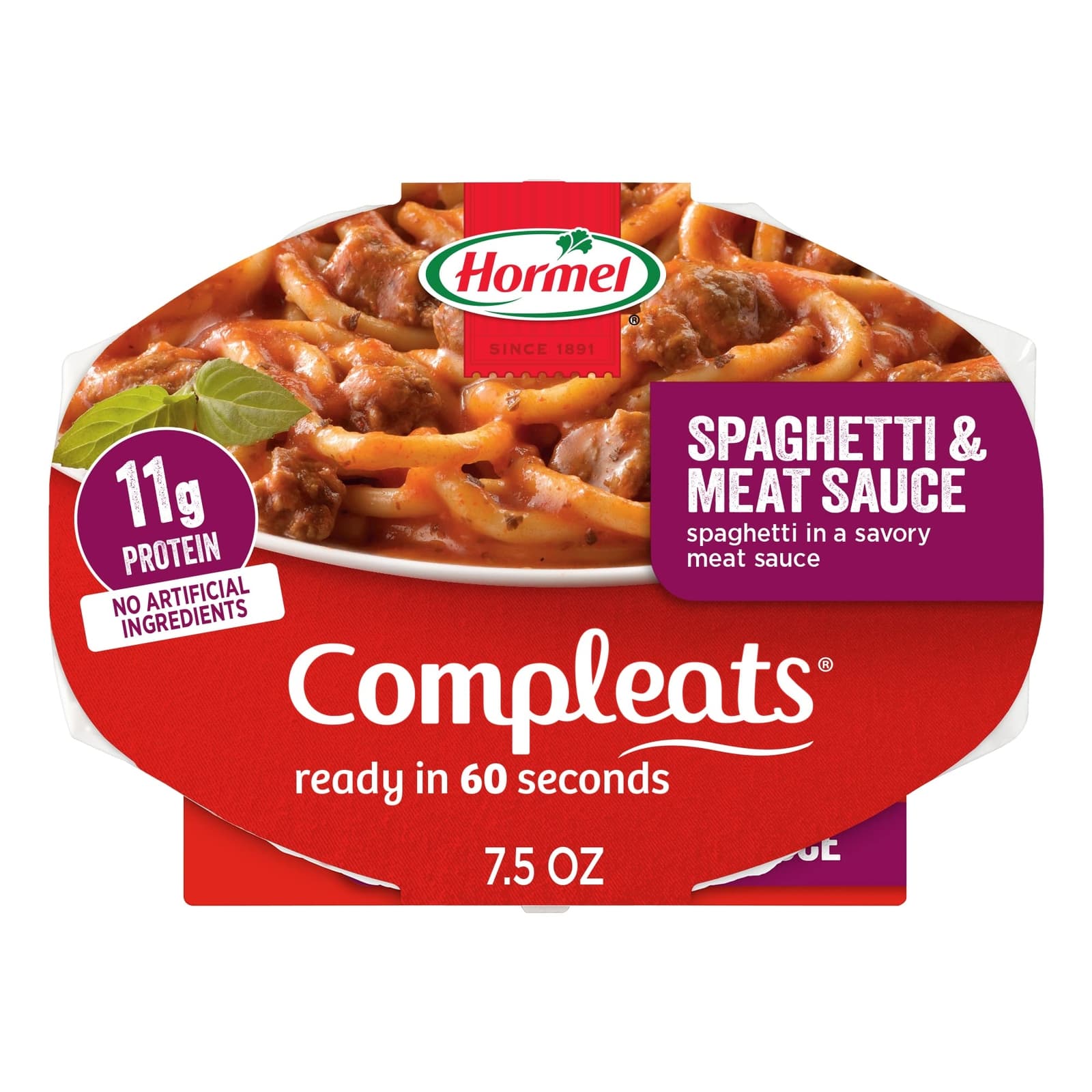 HORMEL COMPLEATS Spaghetti & Meat Sauce Tray 7.5 oz 7-Pack